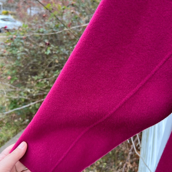 NWT Talbots Beautiful Classic Berry Wool Double Faced Flannel Coat - Picture 3 of 7